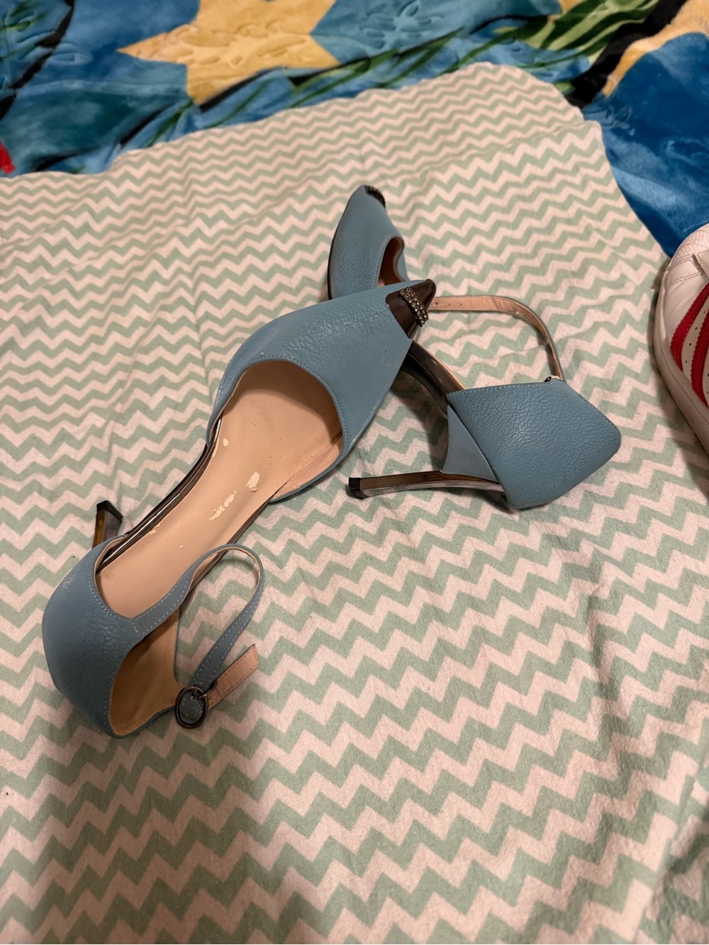 Source Unknown Powder Blue D'Orsay Slingback Heels